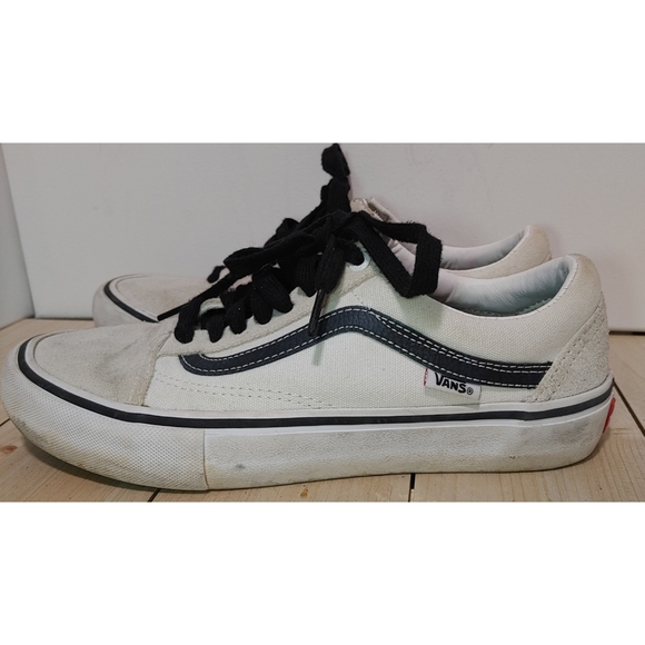 Vans Old Skool Pro Marshmallow and Black Sneakers - Picture 4 of 8